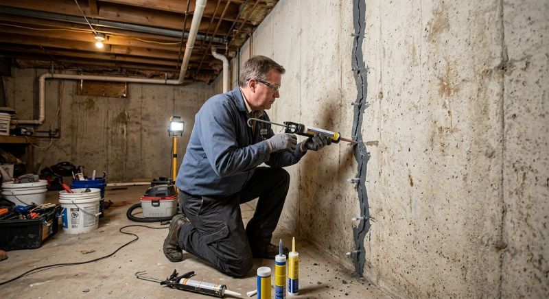 Basement Crack Repair in Cabarrus County, NC