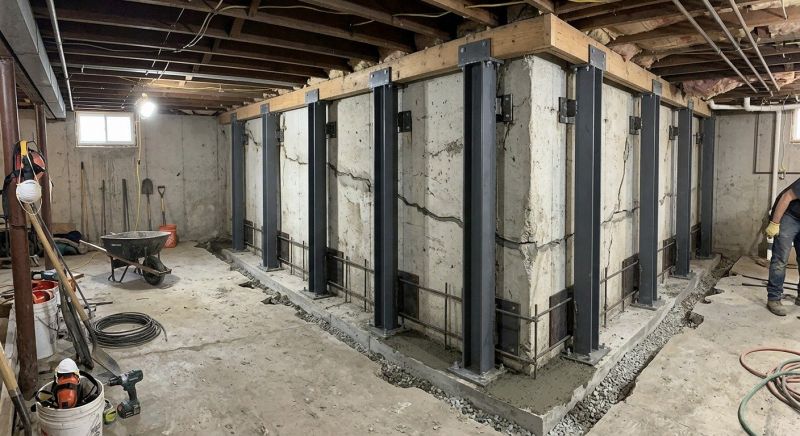Basement Stabilization in Cabarrus County, NC