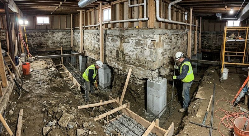 Basement Underpinning in Cabarrus County, NC