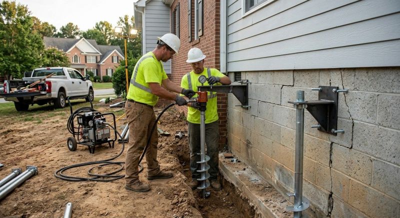 Helical Piers Installation in Cabarrus County, NC