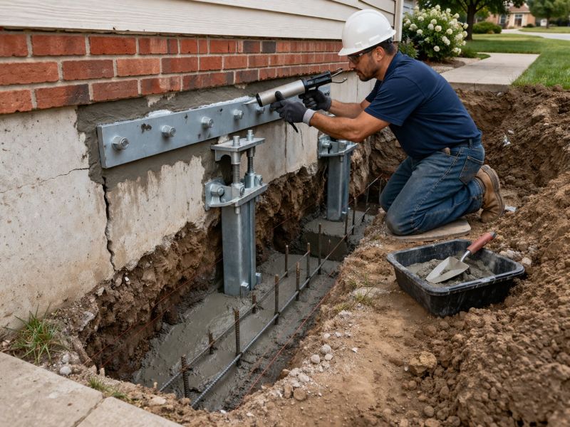 Sinking Foundation Repair in Locust, NC